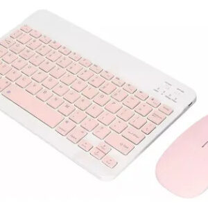 Teclado Bluetooth Recargable + Mouse Kit Yelandar AN-030 Rosa